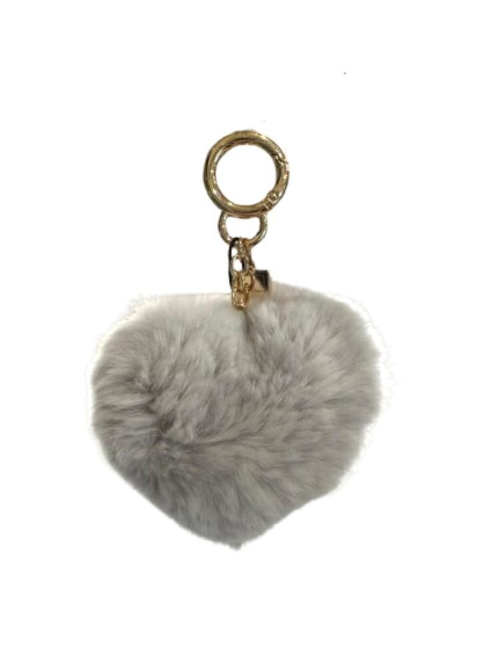 3487 Linda Richards Rex Heart Fur Keychain - KY-002 - Dove Color